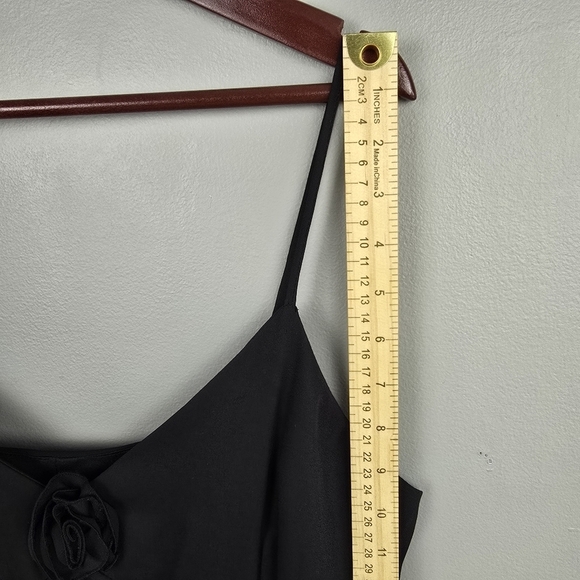 ALYN PAIGE Y2K 90's Ruffle Spaghetti Strap‎ Dress Black Women 13/14 Dark Romance - Picture 11 of 14